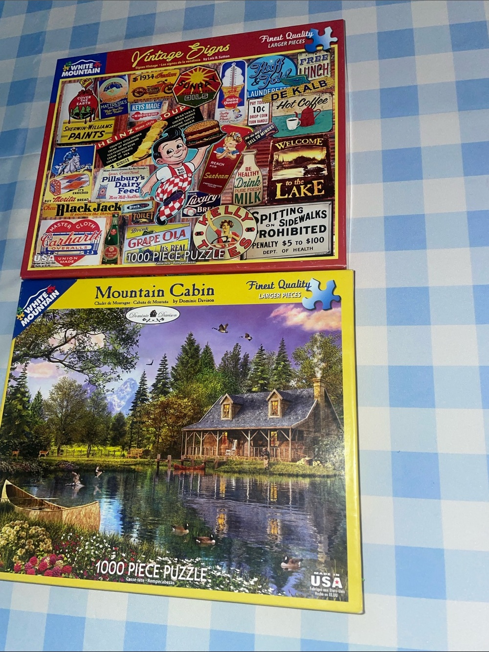White Mountain 1000 Vintage Signs and Mountain Cabin